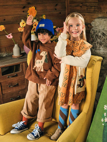 Playful Pals 1pc Cute/Retro/Casual Heart Print Dress With Ruffled Collar And Long Sleeves For Young Girls, Suitable For Indoor And Outdoor