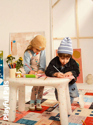 Playful Pals 1pc Unisex Cute/Retro/Casual/Back To School Cartoon Print Dungaree Overalls, Suitable For Young Girls And Boys