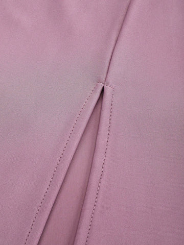 Plunging Neck Butterfly Sleeve Split Thigh Bridesmaid Dress