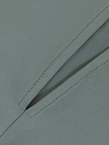 Plunging Neck Split Thigh Bridesmaid Dress