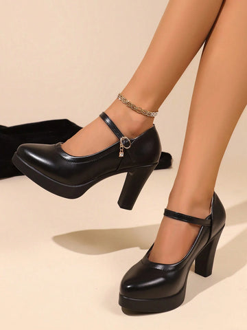 Plus Size Cheongsam Catwalk High Heel Shoes, Thick Heel Waterproof Platform Women Shoes, Retro