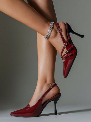 Plus Size Women's Fashionable Pointed Toe Thin High Heels Shoes For Casual, Cocktail Party, Professional Work, Shopping,