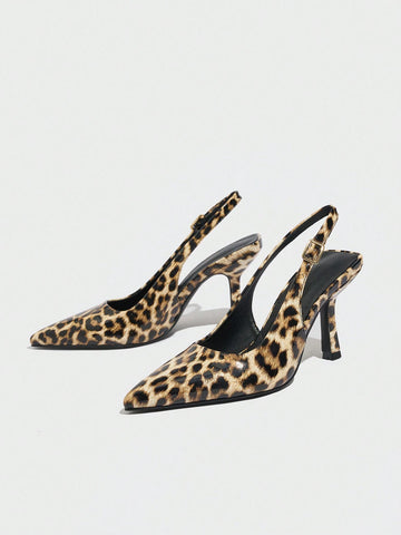 Women's Slingback Shoes, Sexy Stilettos With Back Strap For Spring And Autumn, Breathable