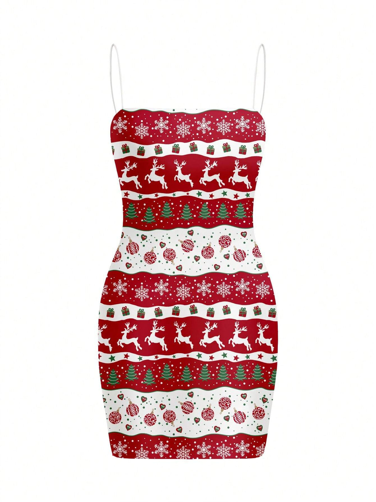 Polina Brazil Christmas Women Bodycon Camisole Dress Suitable For Holiday Party