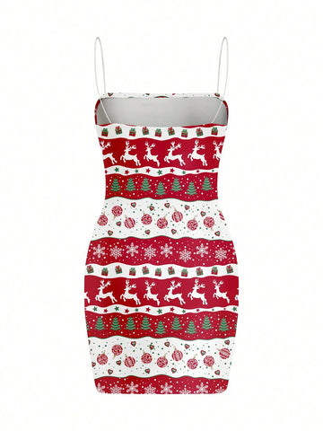 Polina Brazil Christmas Women Bodycon Camisole Dress Suitable For Holiday Party