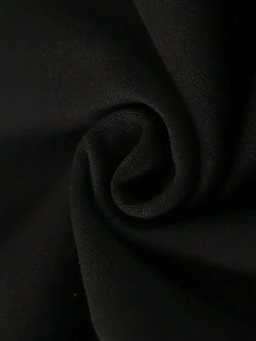 [ Popular Choice ] Simple English Letter Printed Round Neck Short-Sleeved Dress, Black Casual Short-Sleeved Summer Daily Dress, Women's Dress, Soft And Comfortable, Machine Washable