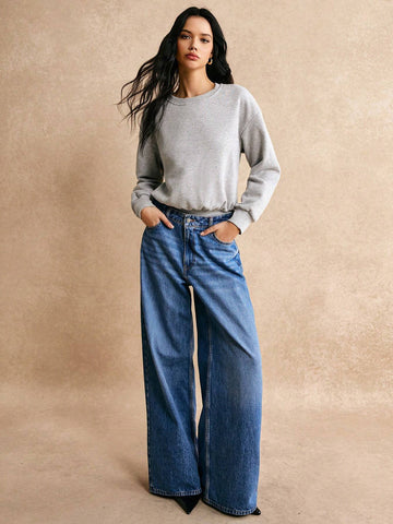 Poéselle Women's Casual Solid Color Bodysuit For Sports & Everyday Wear, Autumn WInter 24 FW