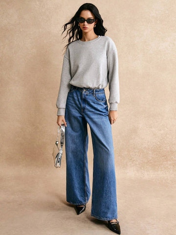 Poéselle Women's Casual Solid Color Bodysuit For Sports & Everyday Wear, Autumn WInter 24 FW