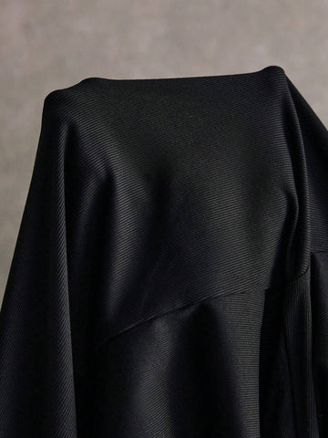 Poéselle Women's Contrast Trim Front Tie Long Sleeve Casual Short Dress