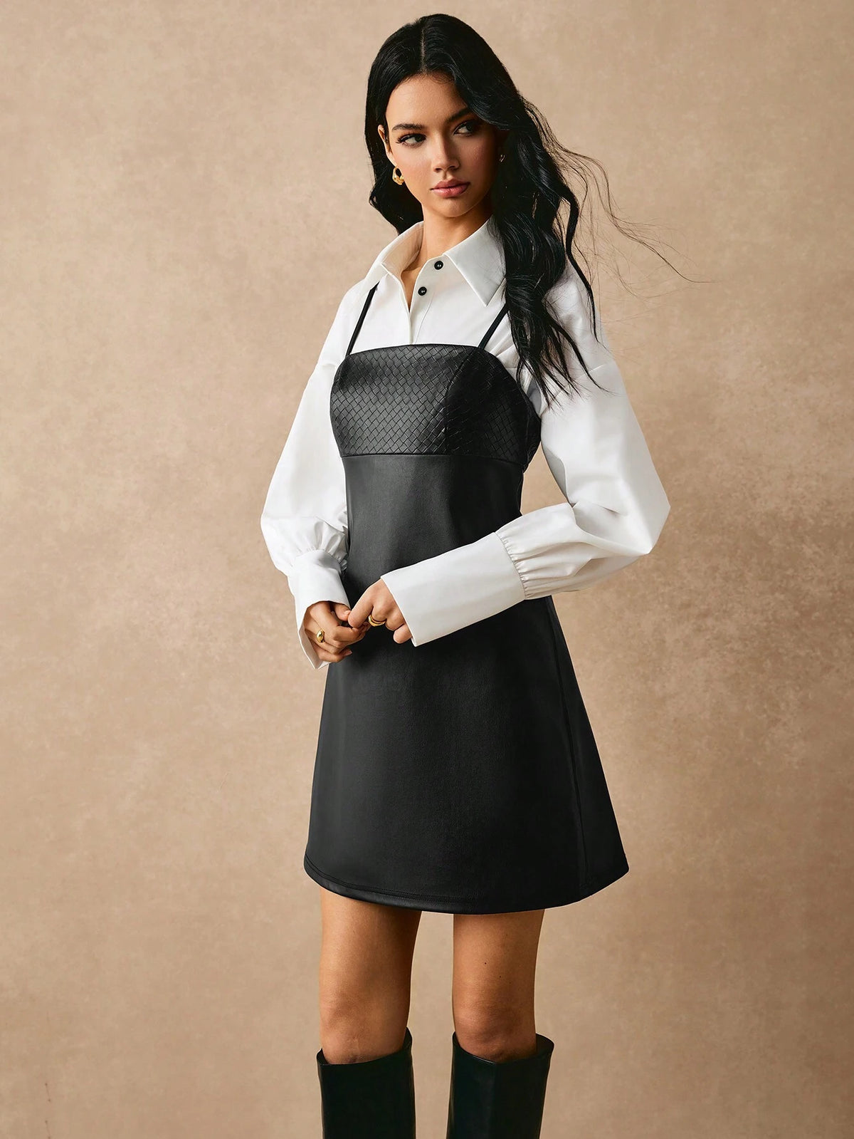 Poéselle Women's Solid Color Slip Dress Casual Versatile Sleeveless Mini Dress