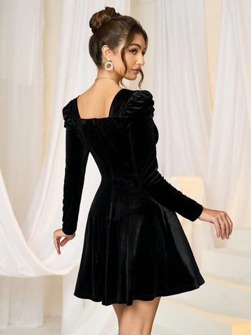 Poshira French High-End Luxury Women's Formal Gown Dress For Banquet