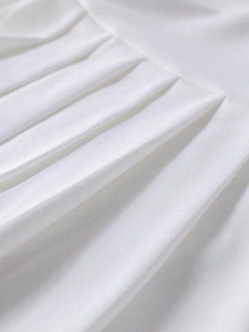 PrepCrw PrepCrw Young Girls' Academy Style White Embroidery Knit Loose Long Sleeve Dress, Back To School Season