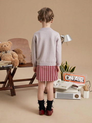 PrepCrw Young Girl Letter Pattern Long Sleeve Casual Knit Sweater, Autumn/Winter