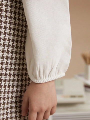 PrepCrw Young Girls Houndstooth Woven Fit-And-Flare Camisole Dress, Autumn/Winter