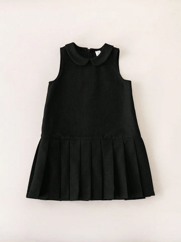 PrepCrw Young Girls' Loose Woven Sleeveless Dress, School Style