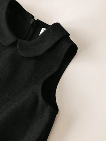 PrepCrw Young Girls' Loose Woven Sleeveless Dress, School Style