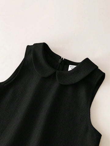 PrepCrw Young Girls' Loose Woven Sleeveless Dress, School Style