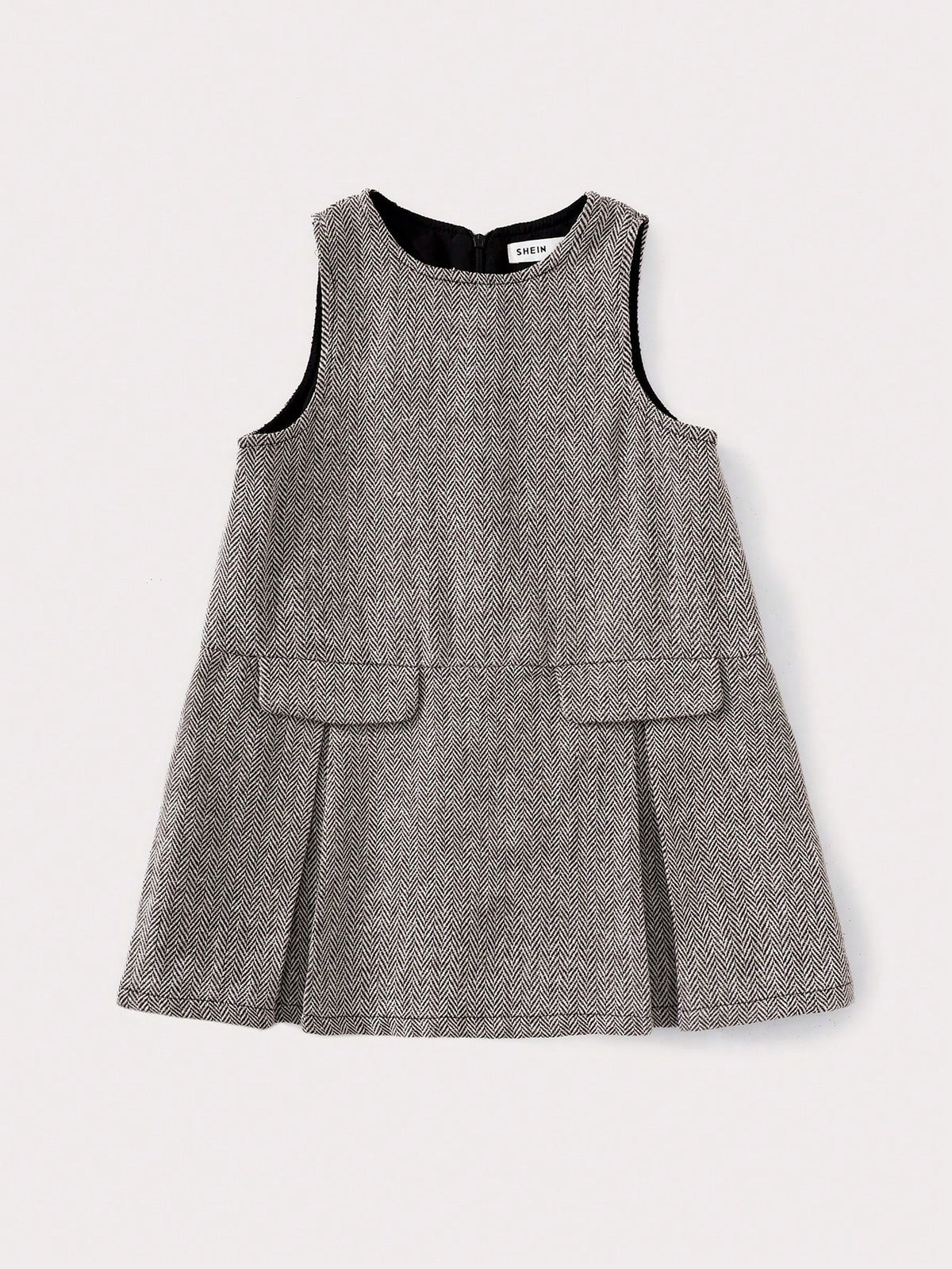 PrepCrw Young Girls' Pocket Decor Woven Loose Sleeveless Dress, Casual Style