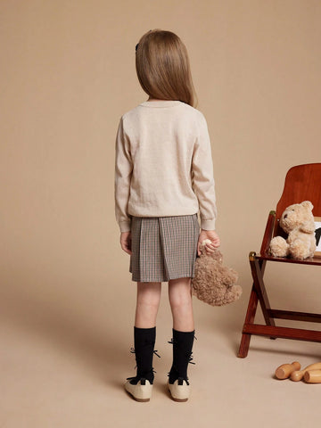 PrepCrw Youth Girl Classic Plaid Retro Skirt, Casual Everyday Wear For Autumn & Winter