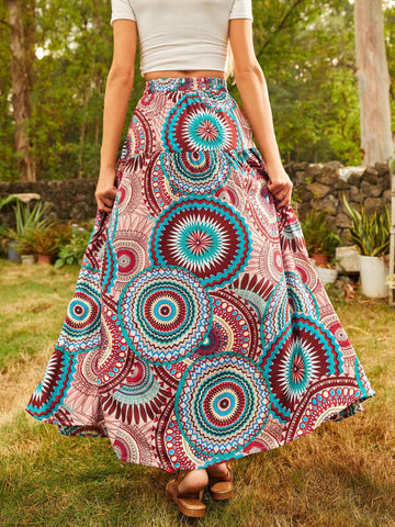 Printed Slit Woven Skirt
