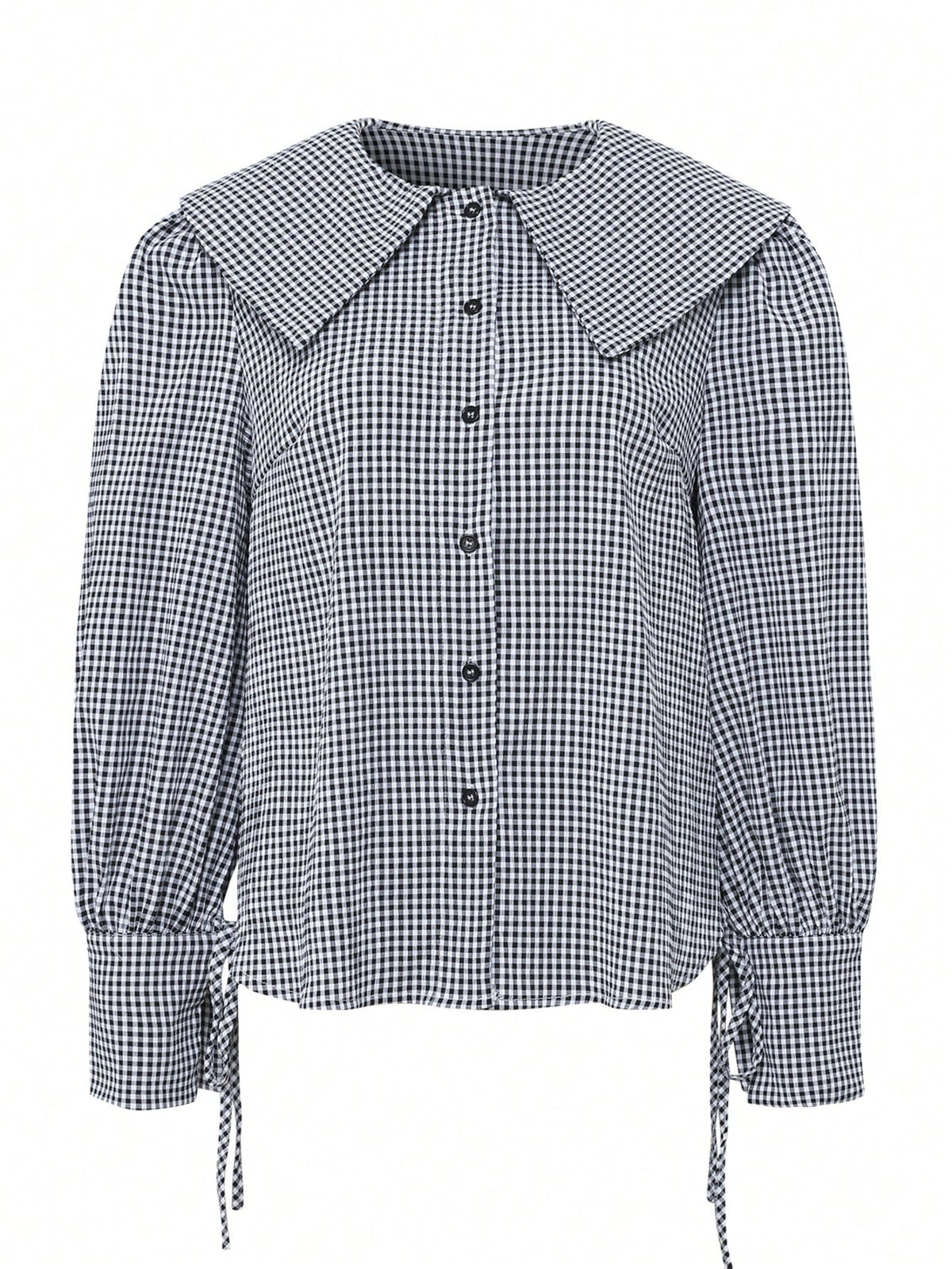 Women'S Shirt Plaid Doll Collar Long-Sleeved Business Interview Commuting Casual Relaxed Sense Simple Temperament Spring Summer Autumn Women'S Shirt
