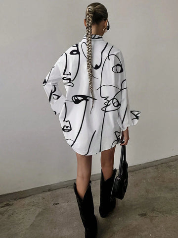 QIANZHIDU Women's Casual Commuter Loose Fit Solid Color Blouse, Autumn