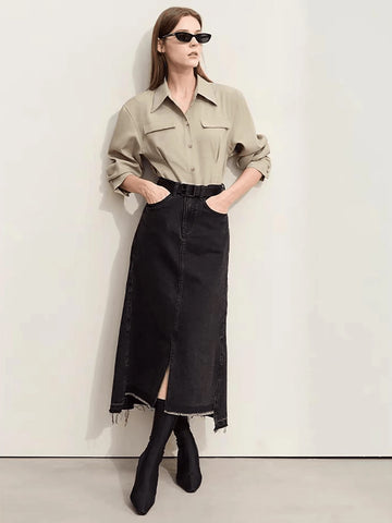 Women's Shirt Solid Color Long-Sleeved Business Interview Commuting Casual Relaxed Sense Simple Capable Temperament Elegant Mature Spring Summer Autumn Shirt