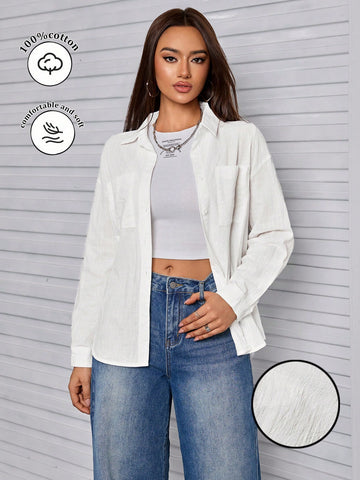 Women's Shirts, Long-Sleeved Business Interviews Commuting Casual Relaxed Simple Temperament, Spring, Summer And Autumn Shirts