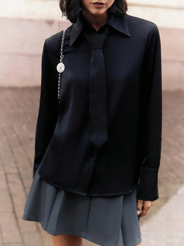 Women's Shirts, Long-Sleeved Business Interviews Commuting Casual Relaxed Simple Temperament, Spring, Summer And Autumn Shirts