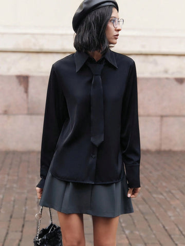 Women's Shirts, Long-Sleeved Business Interviews Commuting Casual Relaxed Simple Temperament, Spring, Summer And Autumn Shirts