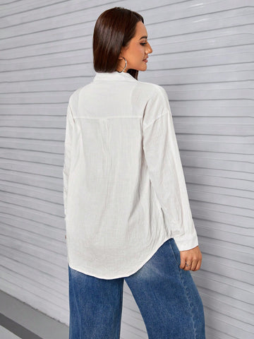 Women's Shirts, Long-Sleeved Business Interviews Commuting Casual Relaxed Simple Temperament, Spring, Summer And Autumn Shirts