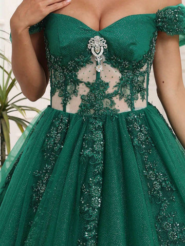 Quinceanera Dresses Long Ball Gown Plus Size Off Shoulder Sweet 15 Formal Prom Dress