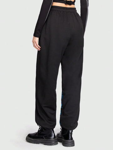 ROMWE Anime Leisure Plus Size Women'S Sweatpants Printed With Anime Pattern