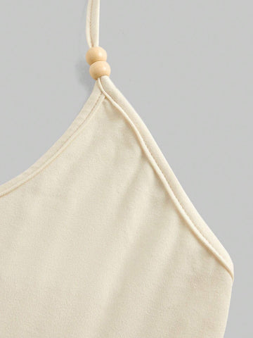 ROMWE Fairycore Seaside Vacation French Retro Star And Moon Embroidered Halter Neck Skirt Set For Women