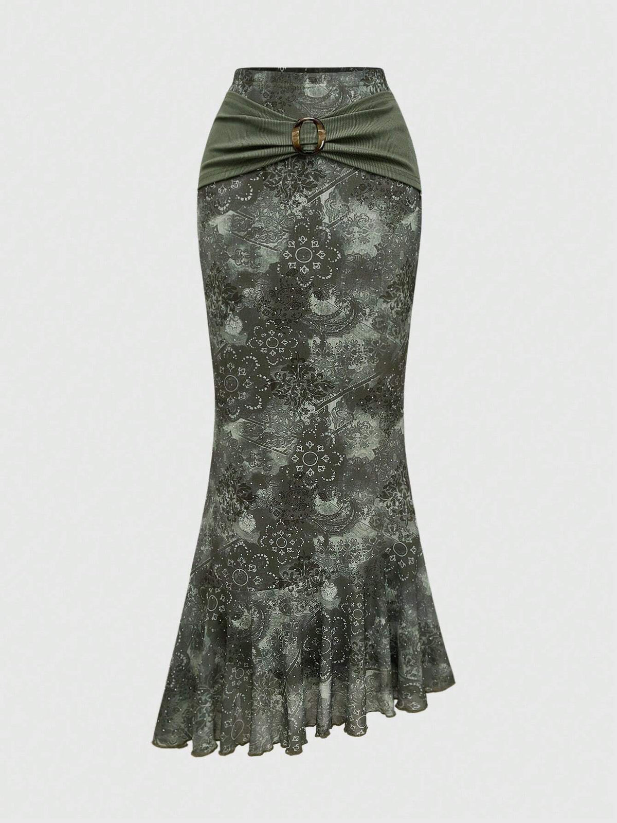 Fairycore Women's Hippie Vine Totem Rhinestone Skirt