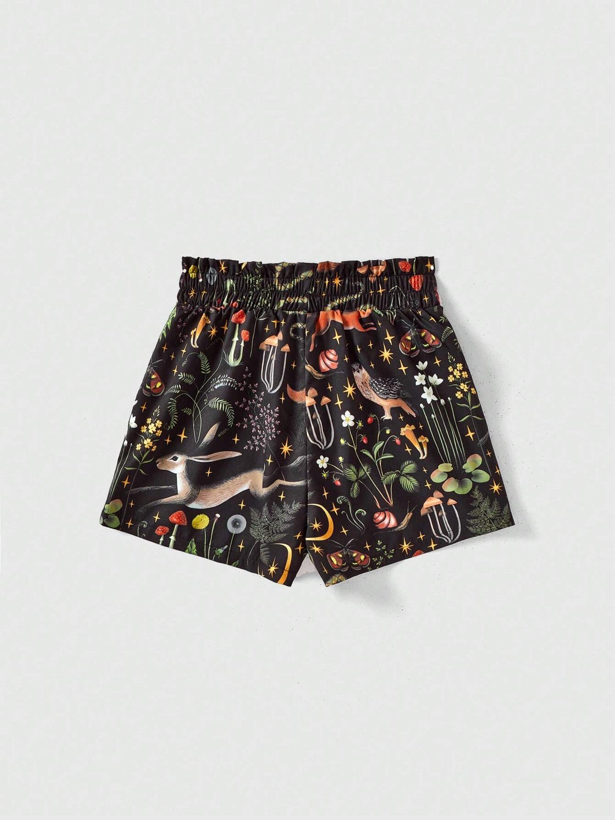 ROMWE Goth Gothic Beach Vacation Snake & Plant Allover Print Loose Shorts