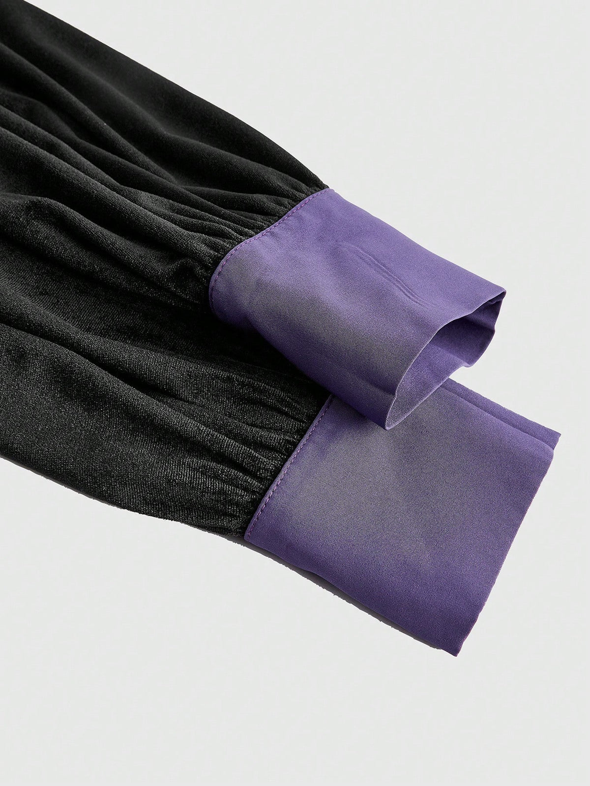 ROMWE Goth Gothic Style Purple Lace Patchwork Velvet Waist Dress, For Valentine's Day