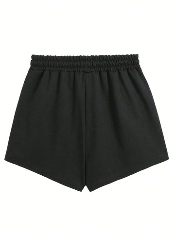 ROMWE Grunge Punk Edgy Face Print Casual Punk Academy Shorts