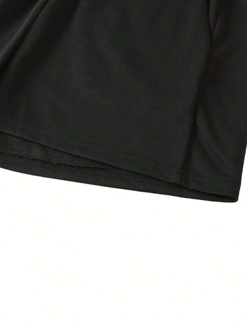 ROMWE Grunge Punk Edgy Face Print Casual Punk Academy Shorts