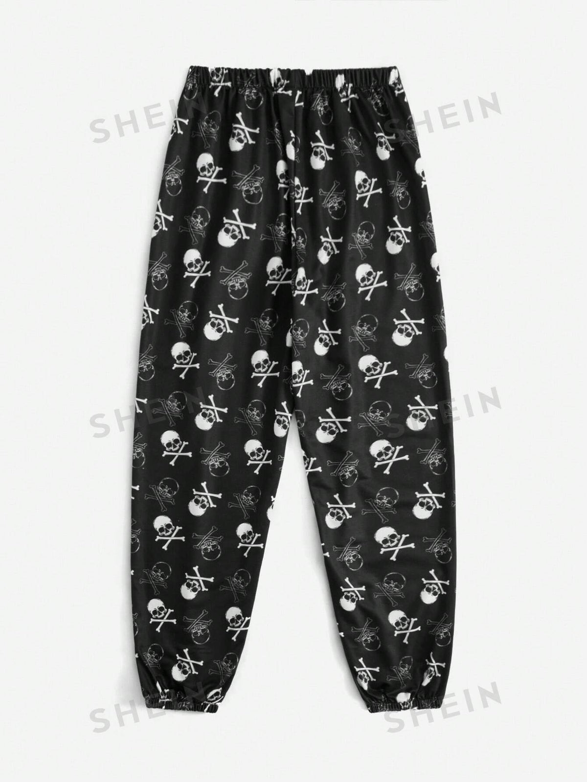 ROMWE Grunge Punk Skull Graphic Sweatpants