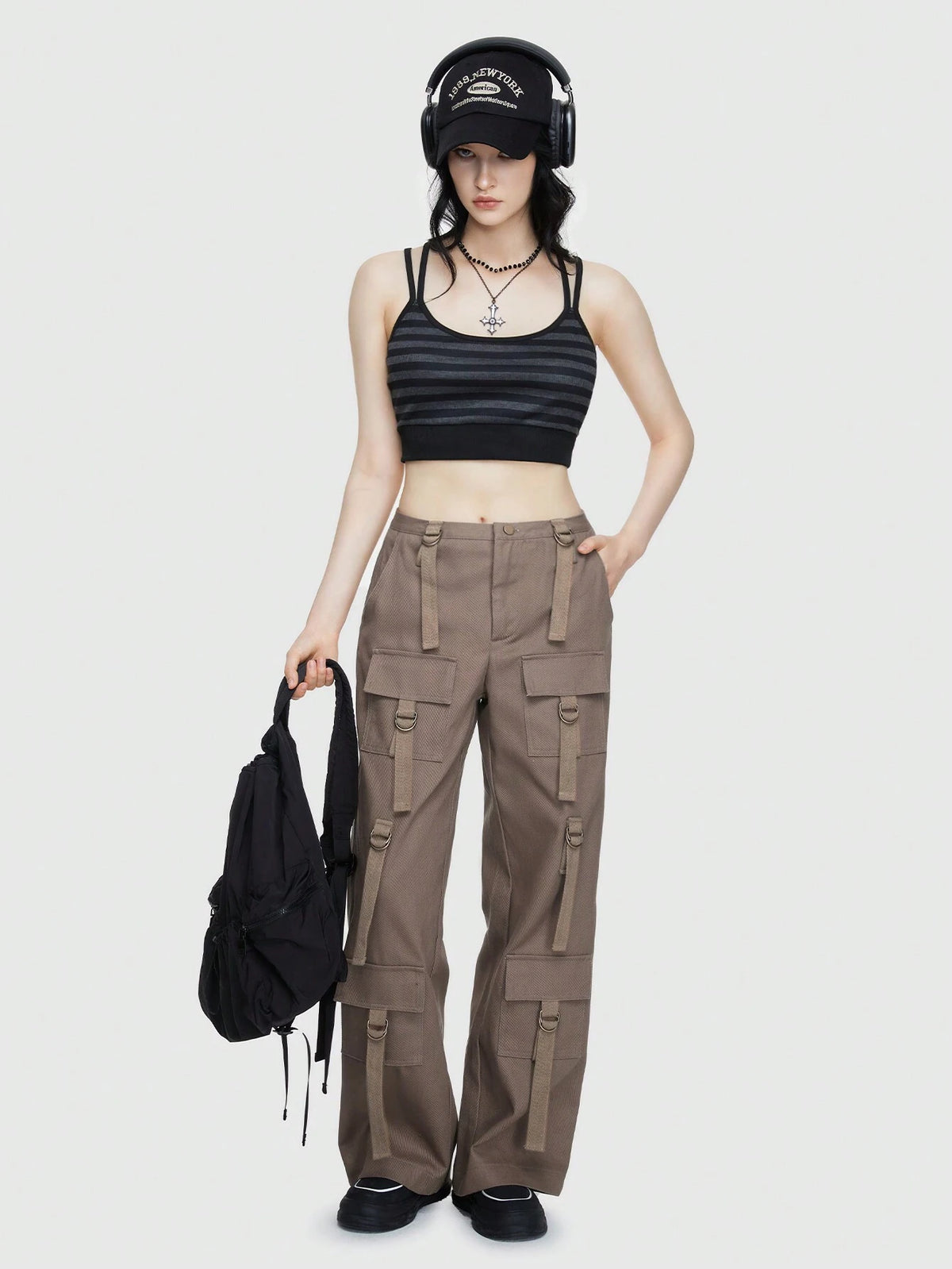ROMWE Grunge Punk Ultra Low-Waist Women'S Cargo Pants