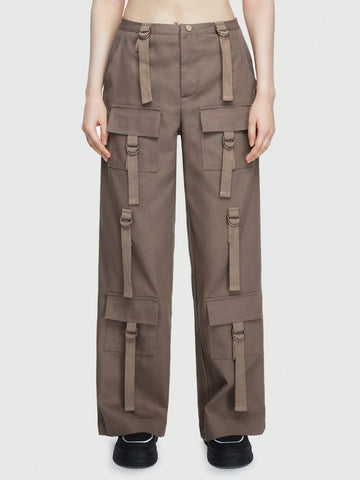 ROMWE Grunge Punk Ultra Low-Waist Women'S Cargo Pants