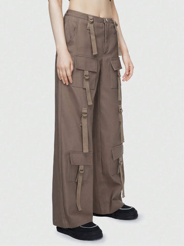 ROMWE Grunge Punk Ultra Low-Waist Women'S Cargo Pants