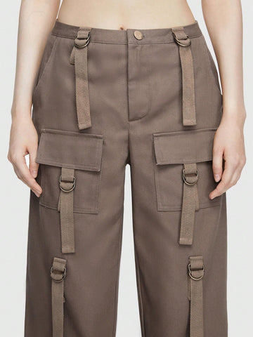 ROMWE Grunge Punk Ultra Low-Waist Women'S Cargo Pants