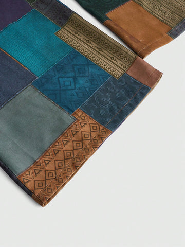 ROMWE Hippie Elf Hippie Nepal Pattern Patchwork Overalls