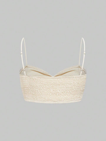 ROMWE Hippie Holiday Style Sun Embroidery Twist Knot Design Women's Tank Top And Shorts 2-Piece Set