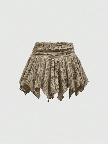 ROMWE Hippie Women's Summer Fashionable Distressed Texture Fabric Skirt