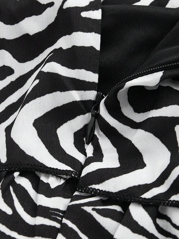 ROMWE J-Fashion Women Fashionable Zebra Printed A-Line Mini Skirt In Sexy Style