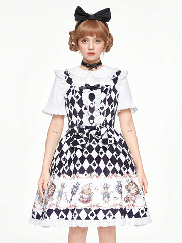 ROMWE Kawaii Cute Style Women Short Dress, Minimalist & Fashionable For Casual Daily Wear