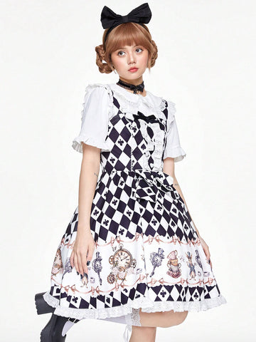 ROMWE Kawaii Cute Style Women Short Dress, Minimalist & Fashionable For Casual Daily Wear